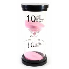 Годинник пісковий (10 хвилин) "Рожевий пісок" (10х4,5х4,5 см), K330777 - фото товару