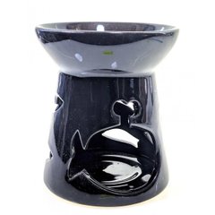 Аромалампа керамічна "Кит" чорна (10х9х9 см), K333860A - фото товару