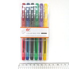 Набір кулькових ручок "Tianjiao" 6кол., K2713079OO501-6P - фото товару
