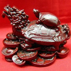Черепаха-дракон каменная крошка коричневый (9х7х6 см), K32643 - фото товара