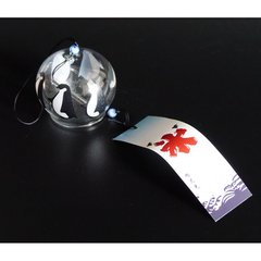 Японський скляний дзвіночок Фурін малий 7*7*6 см. Висота 40 см. Пінгвіни, K89190215O1716567387 - фото товару