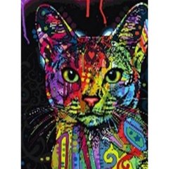 Алмазная мозаика по номерам 40*50 "Цветной кот" карт уп. (полотно на раме), K2755247OO70865_BGLE - фото товара
