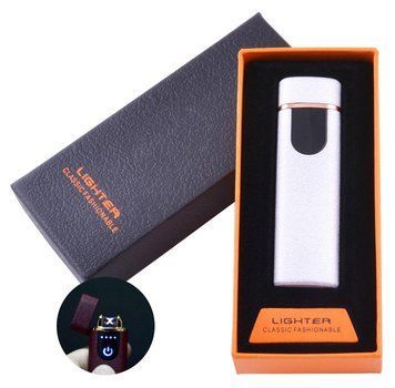 Електроімпульсна запальничка в подарунковій коробці LIGHTER №HL-70 White, №HL-70 White - фото товару