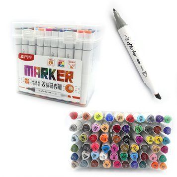 Набір скетч маркерів Aodemei "Marker" 60шт.60кол.кругл/скош након., пласт.уп, K2754229OO6113-60M - фото товару