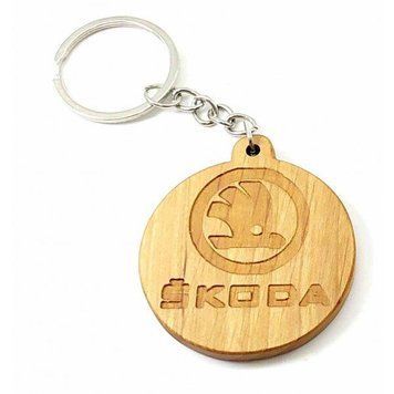 Экобрелок "Skoda" ольха покрыт маслом и пчелинным воском, K332696J - фото товара