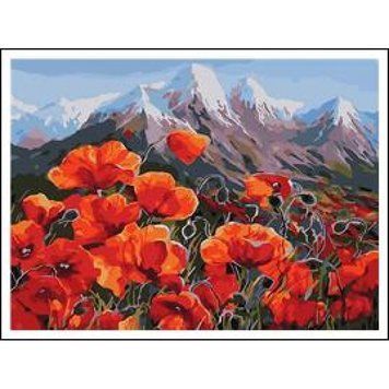 Раскраска по номерам на дереве 40*50 J.Otten"Маки в горах" карт.уп краск. кисти. с этик, K2751094OO5284RAD - фото товара