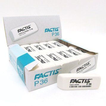 Ластик прямоугольный бел. с фаской 5,5*1,9*0,9см TM FACTIS, K2738627OO36BCPFP - фото товара