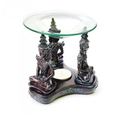 Аромалампа Три Тайських Будди полістоун зі скляною чашею, K89120278O1137473961 - фото товару
