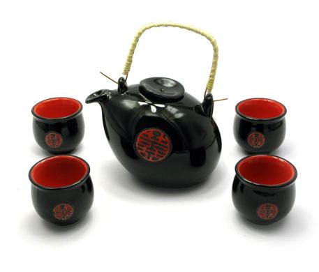 Сервиз керамический (чайник ,4 чашки)(27х16х11 см), K327898 - фото товара
