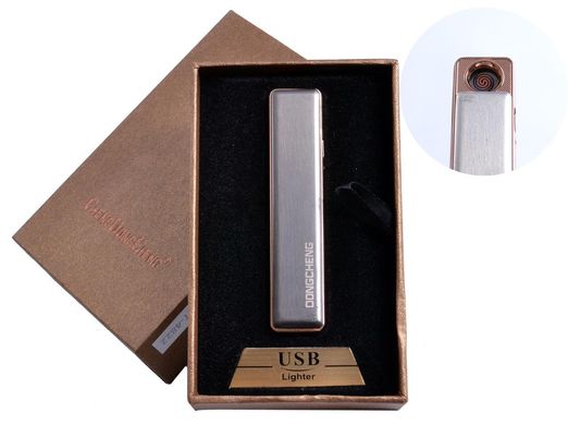 USB зажигалка в подарочной упаковке (спираль накаливания, серебро) №4822-3, №4822-3 - фото товара