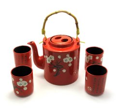 Сервиз керамический (чайник, 4 чашки) (28х16х12 см) (S086), K327914 - фото товару