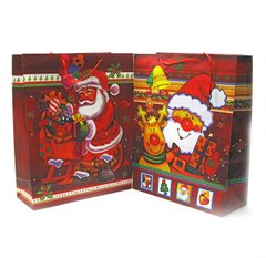 Пакет подарунковий "Новий рік" картон (12 шт/уп) (38х30 см), K328897 - фото товару