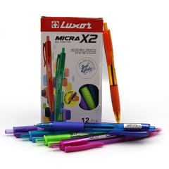 Ручка масляна з грипом "Luxor" "Micra-X2" сін. 0,7 мм, K2744072OO1840 - фото товару