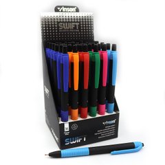 Ручка автомат масляна Vinson "Swift" 0,7 мм, синя, soft touch, грип, mix, 36шт/етик, K2745474OO7007 - фото товару