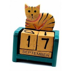 Календар настільний "Кіт" дерев'яний (9х7х4 см), K332694 - фото товару