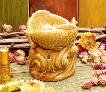 Аромалампа керамічна "Дві рибки" Коричнева, K89120189O621686631 - фото товару