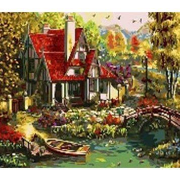 Алмазная мозаика по номерам 40*50 "Сказочный дом" карт уп. (полотно на раме), K2755386OO71173_BGLE - фото товара