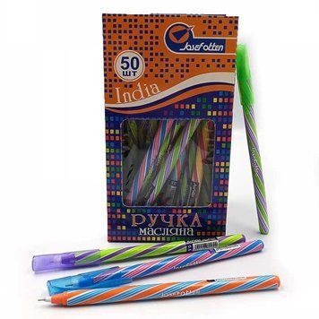 Ручка масляна JOtten "Spin # 3" Індія 0,6мм 50шт/карт.уп. синя, K2748977OO1061-Blkar - фото товару