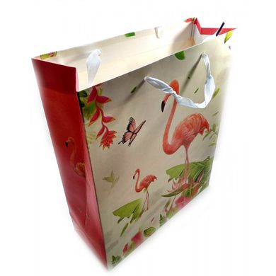 Пакет подарунковий картонний "Фламінго і Єдинороги" (26х32х10 см см см), K332136 - фото товару