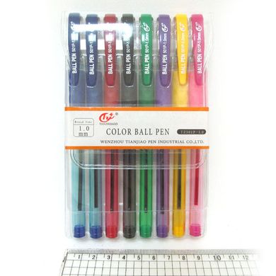 Шариковые ручки набор "Tianjiao" 8цв*1.0мм, K2713080OO501-8P - фото товара