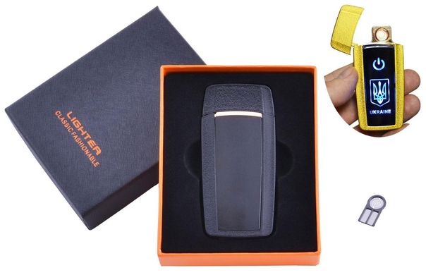 USB запальничка в подарунковій упаковці Україна (Спіраль розжарювання) №HL-56 Black, №HL-56 Black - фото товару