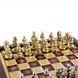 SK1RED шахматы "Manopoulos", "Византийская империя", латунь, игровое поле на деревянном футляре, красные, фигуры золото/серебро, 20х20см, 1 кг