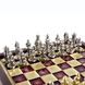 SK1RED шахматы "Manopoulos", "Византийская империя", латунь, игровое поле на деревянном футляре, красные, фигуры золото/серебро, 20х20см, 1 кг