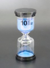 Песочные часы "Круг" стекло + пластик 10 минут Голубой песок, K89290184O1137476234 - фото товару