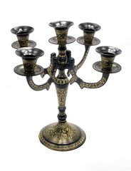 Підсвічник бронзовий на 5 свічок чорний (26х25х25 см)(Candle Stand 5C BD), K327521 - фото товару