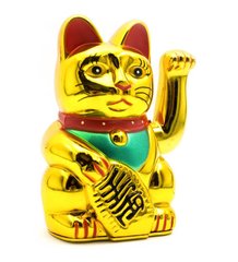 Кішка Манекі-неко махає лапою (12,5х7,5х6,5 см) (0255A) (батарейки в комплект не входять) Суперціна!, K323976 - фото товару