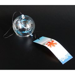Японський скляний дзвіночок Фурін малий 7*7*6 см. Висота 40 см. Сині рибки, K89190225O1716567389 - фото товару