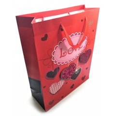 Пакет подарунковий картонний "Love" (32х26х10 см), K332106 - фото товару