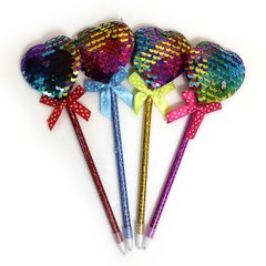 Ручка шариковая син. с пайетками "Разноцветное сердечко", K2741991OO1328 - фото товара