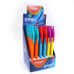 Ручка автомат масло Vinson "EASY" 0,7мм, синяя, soft touch, трехгран корп, mix, 36шт/этик., K2741692OO7QC - фото товара