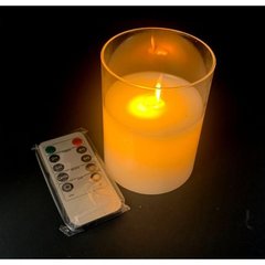 Свічка з Led підсвічуванням з рухомим полум'ям і пультом управління (7,5х7,5х15 см), K334730 - фото товару