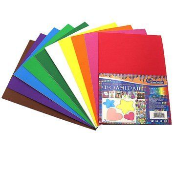 Фоамиран EVA 1.7&plusmn;0.1MM A4 (21X29.7CM) с клеем 10PC/OPP этик, K2744908OO15KA4-MIX - фото товара
