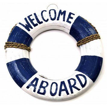 Спасательный круг деревянный "Welcome Aboard" (d-29 см), K332651 - фото товара