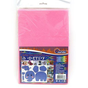 Фетр Medium HARD 170GSM 1,2мм "Ярко-розовый" 10PC/OPP A4, K2742957OO170MHQ-041 - фото товара