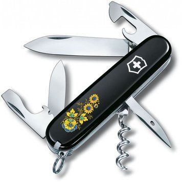 Ніж "Victorinox" Spartan Ukraine 91мм/12функ/чорн /Квіти, 1.3603.3_T1050u - фото товару