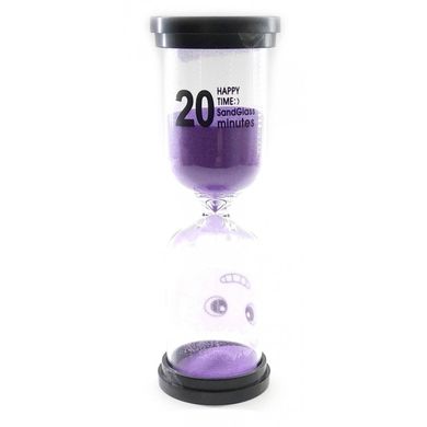 Часы песочные 20 мин фиолетовый песок (14х4,5х4,5 см), K332236A - фото товара