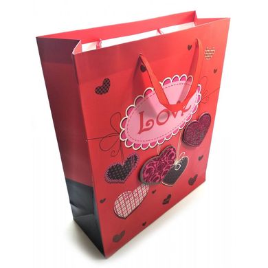 Пакет подарочный картонный "Love" (32х26х10 см), K332106 - фото товара