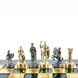 SK4AGRE шахматы "Manopoulos", "Греческая мифология", латунь, игровое поле на деревянном футляре, зелёные, фигуры золото, зелёная патина, 34х34см, 3 кг