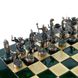 SK4AGRE шахматы "Manopoulos", "Греческая мифология", латунь, игровое поле на деревянном футляре, зелёные, фигуры золото, зелёная патина, 34х34см, 3 кг