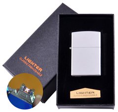 Електроімпульсна запальничка в подарунковій коробці LIGHTER (USB) №HL-136 Silver, №HL-136 Silver - фото товару