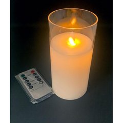 Свеча с Led подсветкой с движущимся пламенем и пультом управления (9х7,5х7,5 см), K334733 - фото товара
