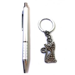 Ручка с брелоком "Кошка" (17,5х9х2 см), K319910J - фото товара