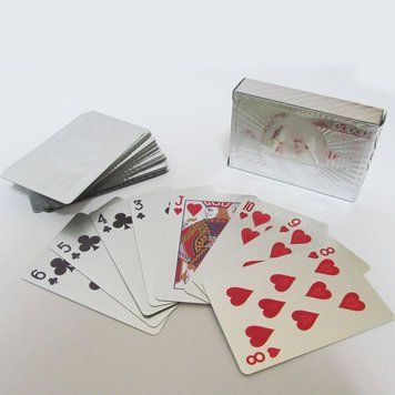 Карты игральные толст. пластик,серебро,цвет. картинка "Silver" 54шт., K2729426OO0858 - фото товара