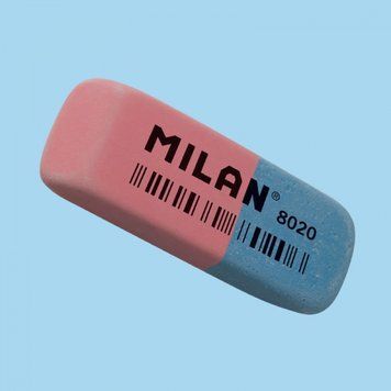 Ластик прямокутний червоно-синій з фаскою "TM MILAN" 6,3*2,4*0,9 см, K2738600OO8020CCM - фото товару
