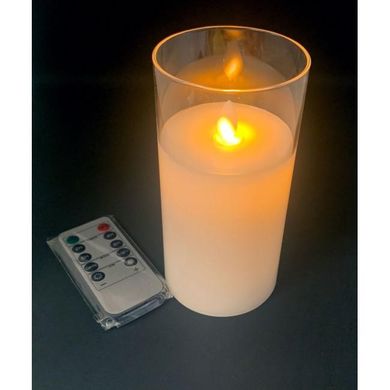 Свеча с Led подсветкой с движущимся пламенем и пультом управления (9х7,5х7,5 см), K334733 - фото товара