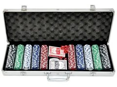 Набір для покеру великий 500 фішок без номіналу, 500K-1 - фото товару